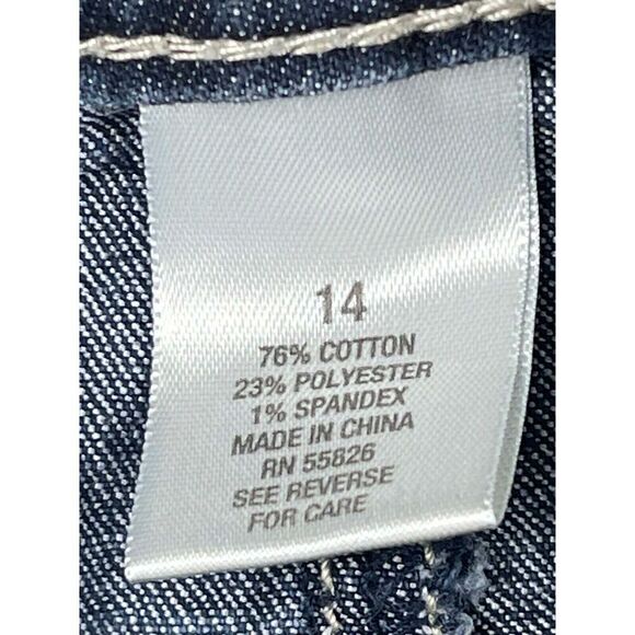 Dressbarn Straight & Pencil Skirt Women's Size 14 Blue Cotton 5-Pockets Button - Picture 12 of 12